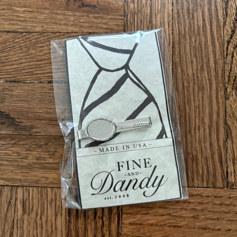 Fine and Dandy Tennis Racquet Tie Bar